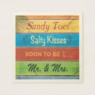 Sandy Toes Salty Kisses wird bald Mr. & Mrs. Napki Serviette