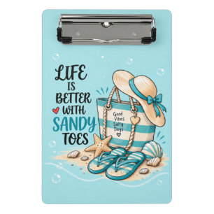 Sandy Toes Strand Vibes Mini Klemmbrett