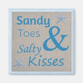 Sandy Toes und Salty Kisses Beach Life Zitat Magnet
