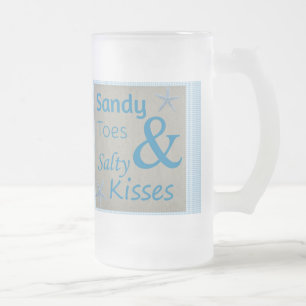 Sandy Toes und Salty Kisses Beach Life Zitat Mattglas Bierglas