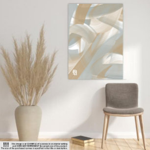 Sandy Tornado Trend Abstrakt Art Beige White Leinwanddruck