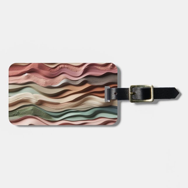 Sandy Waves Earth-Tone Gepäckanhänger (Vorderseite horizontal)