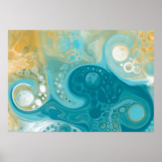 Sandy Waves Fluid Art Poster (Vorne)