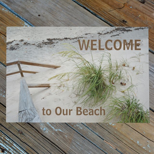 Sandy White Beach Seagrass - individueller Empfang Fußmatte (Von Creator hochgeladen)