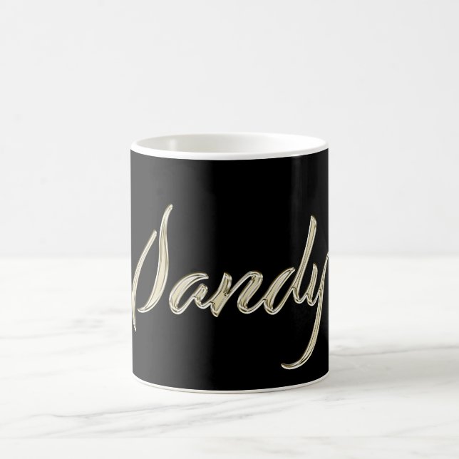 Sandy white gold Handwriting Tasse Kaffeetasse (Mittel)
