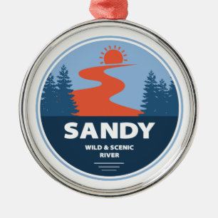 Sandy Wild and Landschaftlich River Ornament Aus Metall