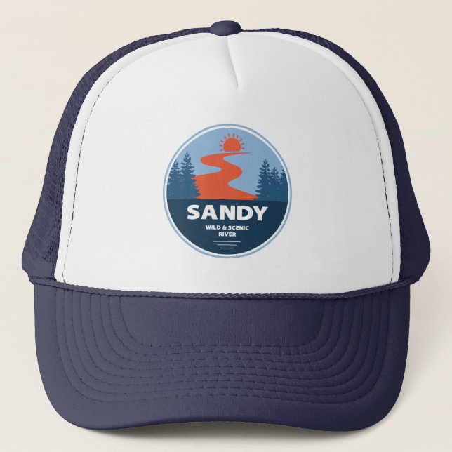 Sandy Wild and Landschaftlich River Truckerkappe (Vorderseite)