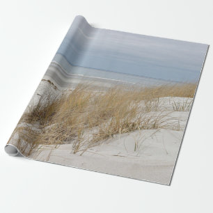 Sandystrand und -dünen im Winter Geschenkpapier