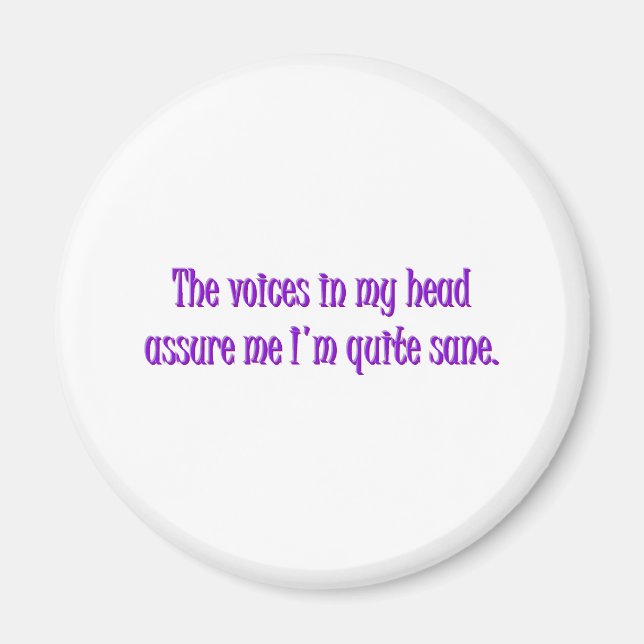 Sane Crazy Voices Dark Humor Word Art Magnet (Vorne)