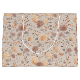 Sanft neutrales rosa beige Blumenmuster Große Geschenktüte