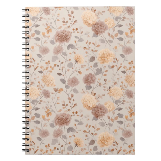 Sanft neutrales rosa beige Blumenmuster Notizblock (Vorderseite)