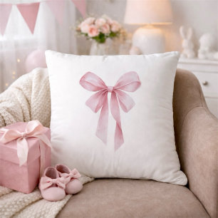 Sanft rosa Schleife Mädchen Baby-Party Kissen