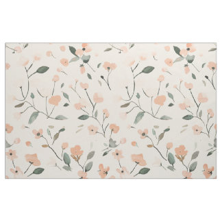 Sanft rosafarbenes Wildblumen-Blütenmuster im Boho Stoff