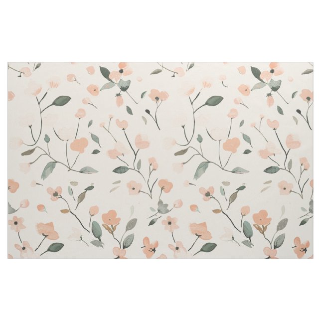 Sanft rosafarbenes Wildblumen-Blütenmuster im Boho Stoff (Yard (91,4 cm))