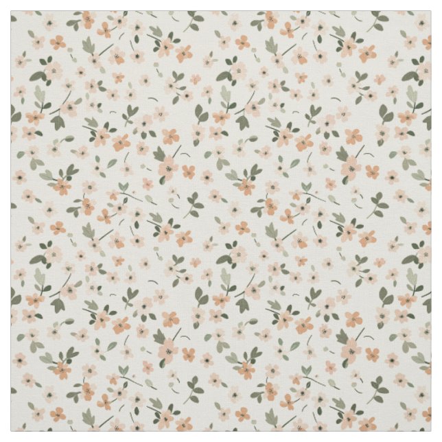 Sanft rosafarbenes Wildblumen-Blütenmuster im Boho Stoff (Muster)