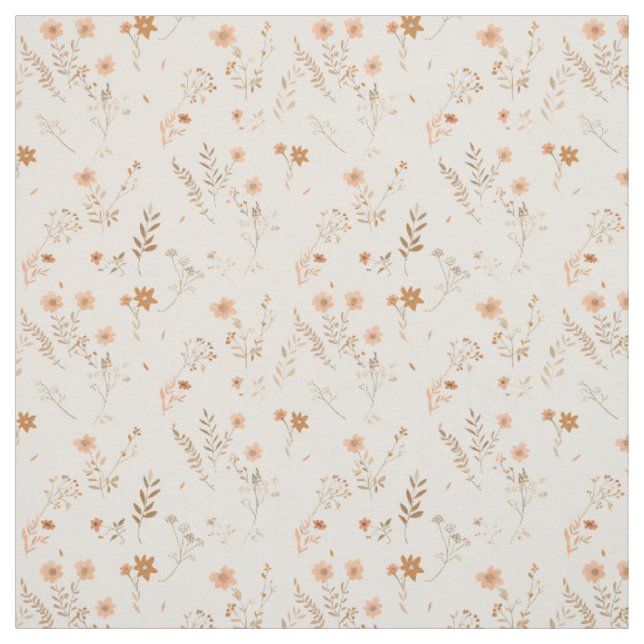 Sanft rosafarbenes Wildblumen-Blütenmuster im Boho Stoff (Muster)