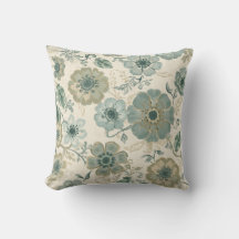 Sanft staubiges Blau-Salbei-Grün-Beige-Farmhouse-B