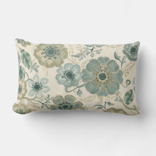 Sanft staubiges Blau, Salbei Grün, Beige Farmhouse Lendenkissen