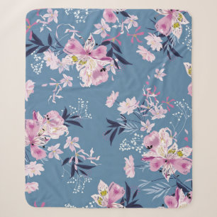 Sanft weich und zart Blühender Garten floral wi Sherpadecke