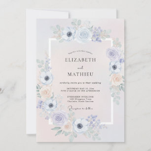 Sanfte Aprikosen-Anemonen-Hochzeit Einladung
