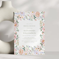 Sanfte Aquarell-Blumen Hochzeitsdusche in Pastellr