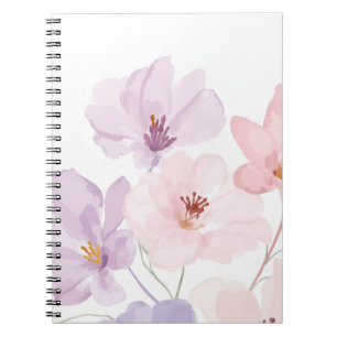 Sanfte Aquarell-Blumenkunst – Pastellrosa und Lave Notizblock
