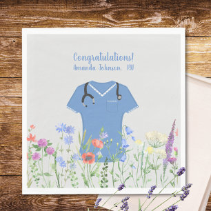 Sanfte Aquarell-Magnolie-Grün-Hochzeit Serviette