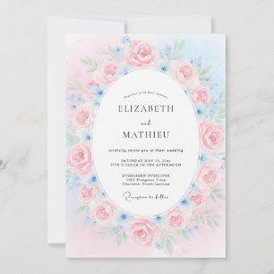 Sanfte Azurblüten-Hochzeit Einladung