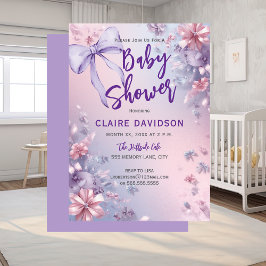 Sanfte Baby-Babyparty in Lila Einladung