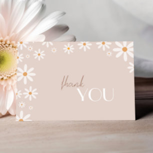 Sanfte Baby Shower Blumen mit Gänseblümchen Dankeskarte
