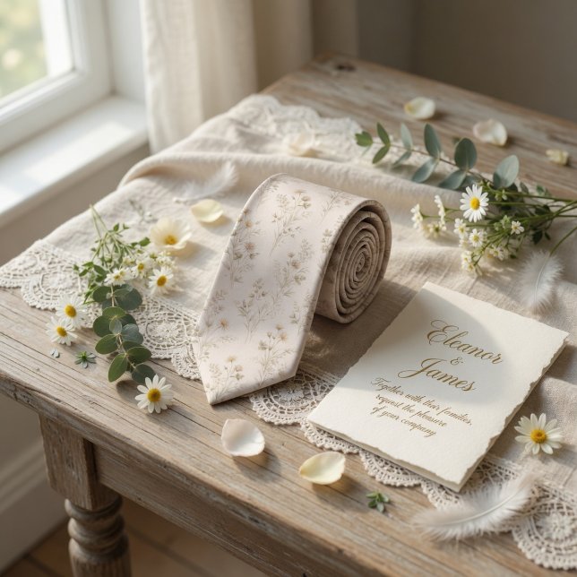 Sanfte Beige Wildblume Krawatte (Von Creator hochgeladen)