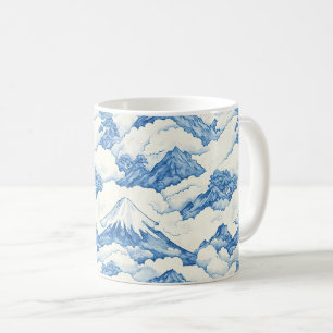 Sanfte Blaue Aquarell-Schneebebirgslandschaft Kaffeetasse