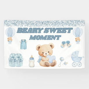 SANFTE BLAUE KONFETTI 3' X 5' BÄR-JUNGE-BABY-PART BANNER