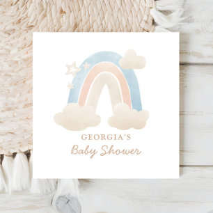 Sanfte Blaue Pfirsich-Regenbogen-Wolken-Baby-Showe Serviette