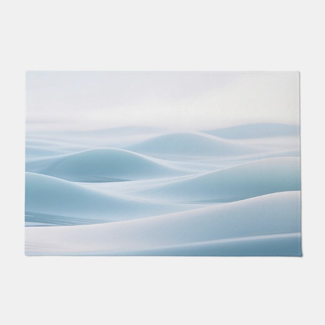 Sanfte Blaue Schnee Dünen Winterruhe Fußmatte (Vorderseite)