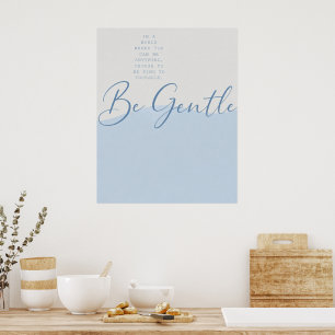 Sanfte blaue Selbstmitgefühl-Zitat – Minimalistisc Poster