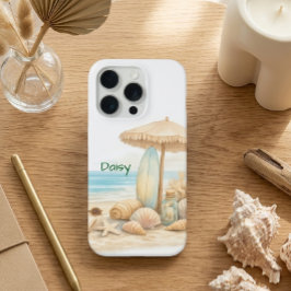 Sanfte Blaue Strandsereität Minimal Elegante Küste iPhone 15 Pro Hülle
