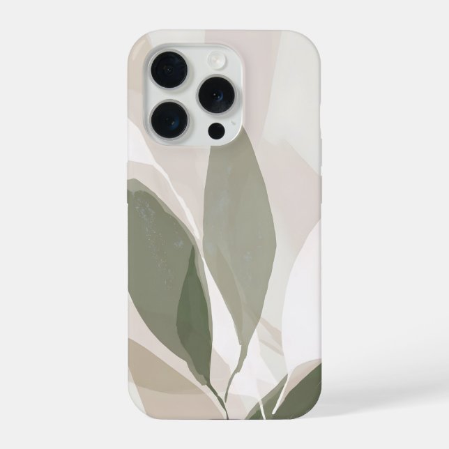 Sanfte Botanische Abstraktion Soft Sage – Ruhige M iPhone Hülle (Rückseite)