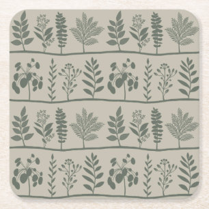 Sanfte Botanische Rhythm XL 1b dunkelgrün floral Rechteckiger Pappuntersetzer