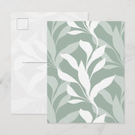 Sanfte botanische Salbeigrüne Blätter in Anmut Postkarte