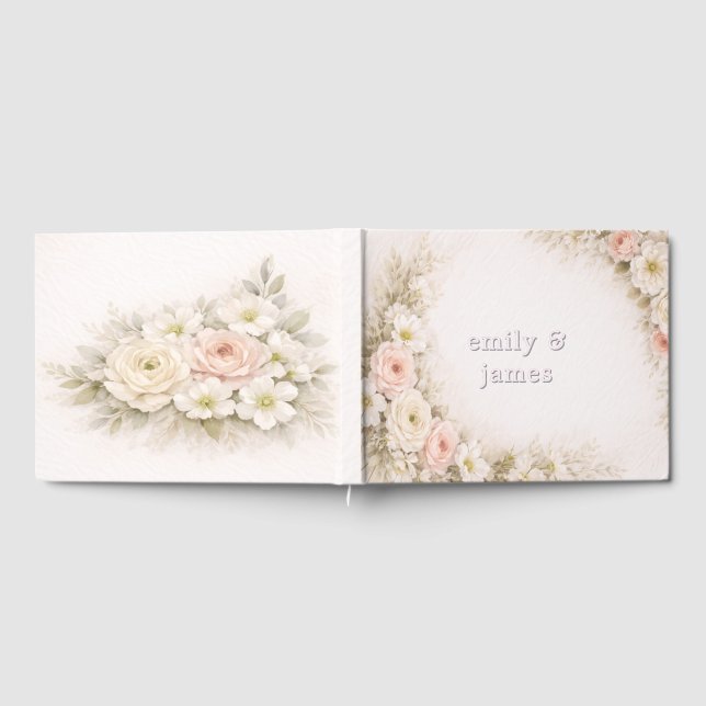 Sanfte editorische botanische Hochzeit Gästebuch (Voll)
