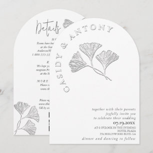 Sanfte, einfache Prägung Ginko alles in einem in Einladung