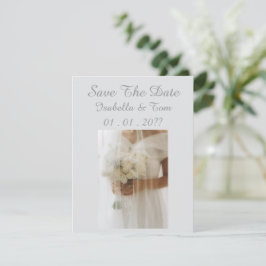Sanfte Elfenbein-Hochzeit mit romantischer moderne Save The Date