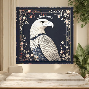 Sanfte Elfenbein-patriotischer Adler Amerikanisc Leinwanddruck