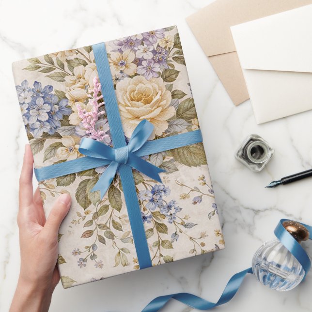 Sanfte Elfenblumen-Gartenblüte Geschenkpapier (Schenken)
