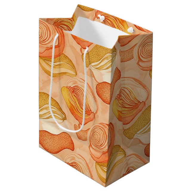 Sanfte erdige Abstraktion (6) Mittlere Geschenktüte (Vorderseite Schrägansicht)