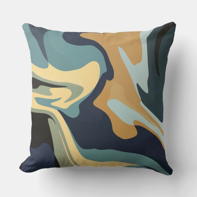 Sanfte, erdige Schwünge in ruhigen Tönen Kissen (Vorderseite)