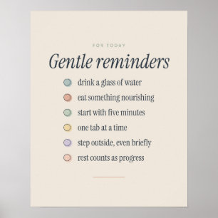Sanfte Erinnerungen für heute, ruhige Typografie Poster