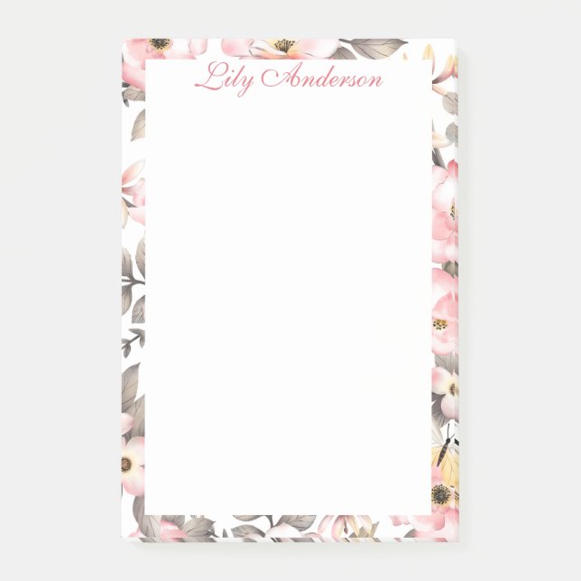 Sanfte Floral  Post-it Klebezettel (Vorderseite)