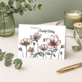 Sanfte Florale — Geburtstagskarte Karte